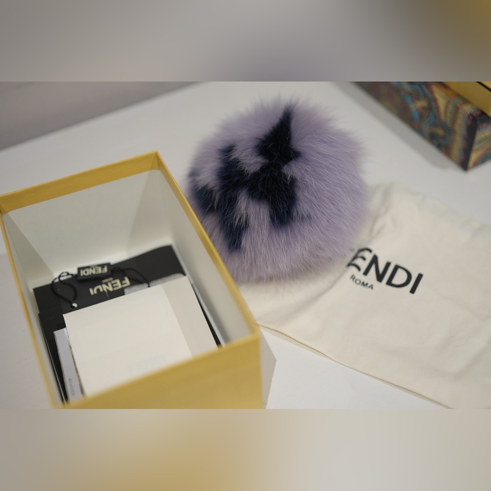 Fendi Lilac Fur Alphabet Key Charm